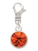 10mm Orange Crystal Drop Clip On Charm
