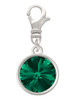 12mm Crystal Rivoli - Green Clip On Charm