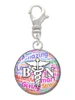 Domed Multi Color BN Clip On Charm