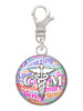 Domed Multi Color CM Clip On Charm