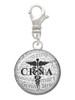 Domed Black CRNA Clip On Charm