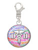 Domed Multi Color DH Clip On Charm