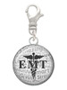 Domed Black EMT Clip On Charm