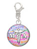Domed Multi Color MA Clip On Charm