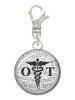 Domed Black OT Clip On Charm