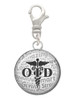 Domed Black OTD Clip On Charm