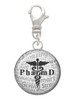 Domed Black PharmD Clip On Charm