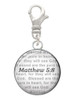 Domed Matthew 5:8 Clip On Charm