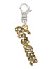Gold Tone Script ''Dream'' with Clear Crystals Clip On Charm