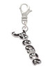 Script ''Peace'' with Clear Crystals Clip On Charm