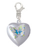 Lime Green & Hot Blue Butterfly Locket Clip On Charm
