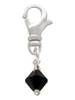 Black - 6mm Crystal Bicone Clip On Charm