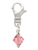 October - Hot Pink - 6mm Crystal Bicone Clip On Charm