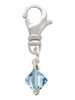 March - Hot Blue - 6mm Crystal Bicone Clip On Charm