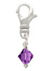 February - Purple - 6mm Crystal Bicone Clip On Charm