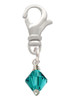 December - Teal - 6mm Crystal Bicone Clip On Charm