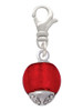 12mm Scarlett Red Roller Spinner with Silver Tone Lining Glass Spinner Clip On Charm