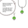 12mm Lime Green - Roller Spinner with Silver Tone Lining Glass Spinner Clip On Charm