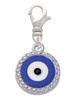 Large Blue Evil Eye with AB Crystal Border Clip On Charm