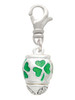 Green Shamrock Spinner Clip On Charm