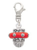 Crystal Red Spinner Clip On Charm
