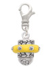Crystal Yellow Spinner Clip On Charm