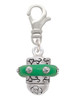 Crystal Green Spinner Clip On Charm