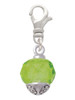 12mm Faceted Lime Glass Spinner Clip On Charm