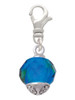 12mm Faceted Teal Glass Spinner Clip On Charm