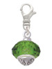Green Faceted Glass Spinner Clip On Charm
