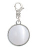 Round - Imitation Cat's Eye - White - Clip On Charm