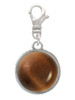 Round - Imitation Cat's Eye - Brown - Clip On Charm