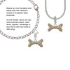 Large Brown Crystal Dog Bone Clip On Charm