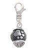 Silver Tone Paw on Hatched Background Spinners Clip On Charm