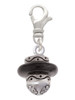Black Center Spinner Clip On Charm