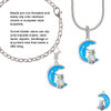 Large Clear Crystal Owl on Hot Blue Moon Clip On Charm