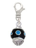 Hot Blue Dots on Black Spinner Clip On Charm