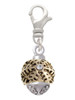 Snowflake with Crystal - Gold Tone Spinner Clip On Charm