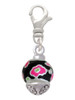Wide Hot Pink Cheetah Print Band Spinner Clip On Charm