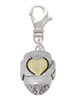 Silver Tone X with Gold Tone Heart Two Tone Spinner Clip On Charm