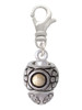 Silver Tone Pattern with 2 Gold Tone Bullets Spinners Clip On Charm