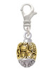 Fancy Geometric Pattern Gold Tone Spinner Clip On Charm