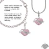 Sister Banner on Pink Crystal Heart Clip On Charm