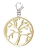 Gold Tone Tree of Life in Circle Clip On Charm