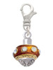 Translucent Brown with Crystals Gold Tone Spinner Clip On Charm
