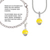Yellow Softball with Silver Tone Stitching Spinner Clip On Charm