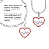 Large Red Crystal Heart with Clear Heartbeat Clip On Charm