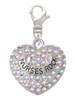 Nurses Rock on AB Crystal Heart Clip On Charm