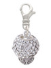 Clear Crystal Sparkle Spinner Clip On Charm