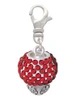 Red Crystal Sparkle Spinner Clip On Charm
